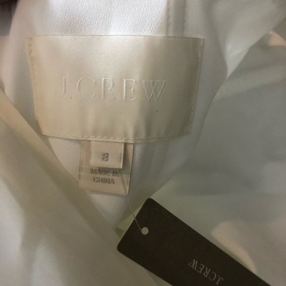 J. Crew Wedding Rose Flower Dress White Size 8 - Picture 7 of 8
